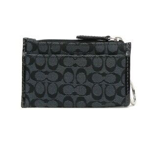 Coach Signature Black Mini C Skinny Card Case